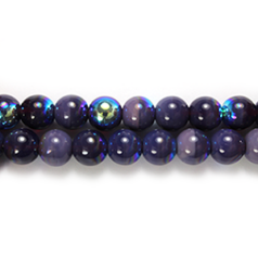 Bead, Preciosa Czech Druk Glass, 4mm Round Bead, Light Mauve Opal with AB coating (Hole Size 0.9mm)