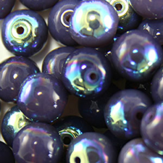 Bead, Preciosa Czech Druk Glass, 6mm Round Bead, Light Mauve Opal with AB coating (Hole Size 1.1mm)