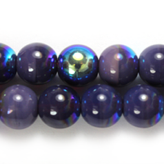 Bead, Preciosa Czech Druk Glass, 8mm Round Bead, Light Mauve Opal with AB coating (Hole Size 1.1mm)