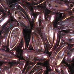 Bead, Preciosa Czech Glass Chilli Bead, 4x11mm - Jet Vitrail Purple