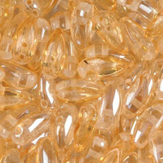 Bead, Preciosa Czech Glass Chilli Bead, 4x11mm - Crystal Honey