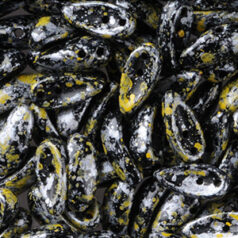 Bead, Preciosa Czech Glass Chilli Bead, 4x11mm - Jet Alabaster Yellow