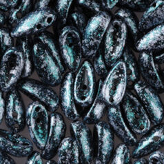 Bead, Preciosa Czech Glass Chilli Bead, 4x11mm - Jet Alabaster Green