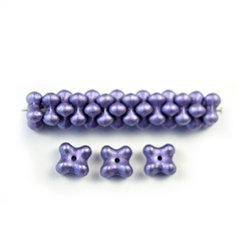 Bead, Czech Glass Nesting Bead, 4x7mm Quatrefoil - Metallic Purple