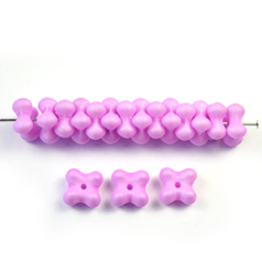 Bead, Czech Glass Nesting Bead, 4x7mm Quatrefoil - Light Purple