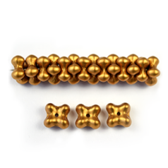Bead, Czech Glass Nesting Bead, 4x7mm Quatrefoil - Metallic Bronze
