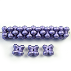 Bead, Czech Glass Nesting Bead, 6x9mm Quatrefoil - Metallic Purple