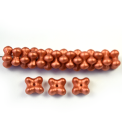 Bead, Czech Glass Nesting Bead, 6x9mm Quatrefoil - Metallic Copper