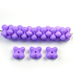 Bead, Czech Glass Nesting Bead, 6x9mm Quatrefoil - Purple