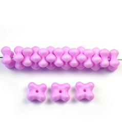 Bead, Czech Glass Nesting Bead, 6x9mm Quatrefoil - Light Purple