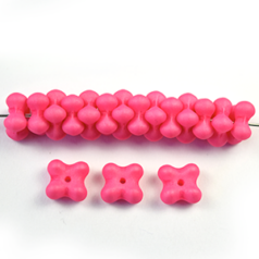 Bead, Czech Glass Nesting Bead, 6x9mm Quatrefoil - Pink
