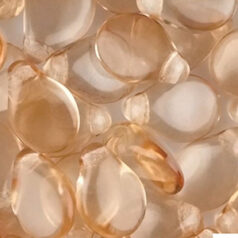 Bead, Preciosa Czech Glass Pip Beads, 5x7mm - Transparent Amber