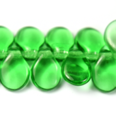 Bead, Preciosa Czech Glass Pip Beads, 5x7mm -  Transparent Green