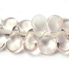 Preciosa Czech Glass Pip Beads, 5x7mm - Transparent Pink