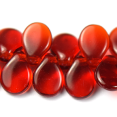 Preciosa Czech Glass Pip Beads, 5x7mm - Transparent Red
