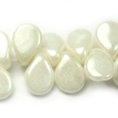 Preciosa Czech Glass Pip Beads, 5x7mm - Lustre White