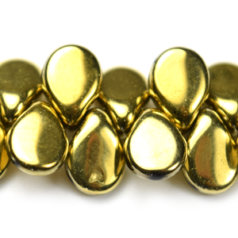Bead, Preciosa Czech Glass Pip Beads, 5x7mm - Metallic Gold