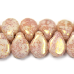 Bead, Preciosa Czech Glass Pip Beads, 5x7mm - Mottled Light Brown
