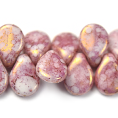 Bead, Preciosa Czech Glass Pip Beads, 5x7mm - Mottled Purple