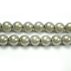 Bead, Czech Glass Vividi Bead, 4mm Round - White