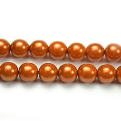 Bead, Czech Glass Vividi Bead, 4mm Round - Copper