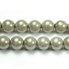 Bead, Czech Glass Vividi Bead, 6mm Round - White