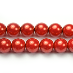 Bead, Czech Glass Vividi Bead, 6mm Round - Red