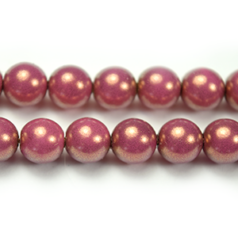 Bead, Czech Glass Vividi Bead, 6mm Round - Pink