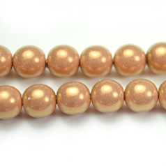 Bead, Czech Glass Vividi Bead, 6mm Round - Peach