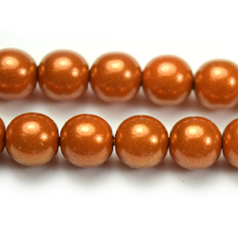 Bead, Czech Glass Vividi Bead, 6mm Round - Copper
