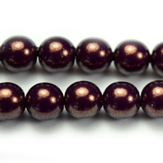 Bead, Czech Glass Vividi Bead, 6mm Round - Plum