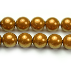 Bead, Czech Glass Vividi Bead, 6mm Round - Bronze