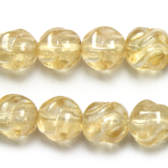 Bead, Preciosa Czech Pressed Glass, 6mm Baroque Style - Transparent Champagne with Lustre Finish (Hole Size 1mm)
