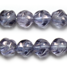 Bead, Preciosa Czech Pressed Glass, 6mm Baroque Style - Transparent Lavender with Lustre Finish (Hole Size 1mm)