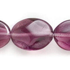 Bead, Preciosa Czech Pressed Glass, 16x12mm Flat Oval Baroque Shape - Transparent Amethyst (Hole Size 1mm)