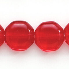 Bead, Preciosa Czech Pressed Glass, 12mm Octagonal Shape - Transparent Red (Hole Size 1.3mm)