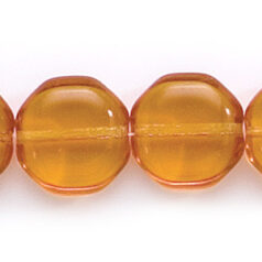 Bead, Preciosa Czech Pressed Glass, 12mm Octagonal Shape - Transparent Topaz (Hole Size 1.3mm)