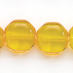 Bead, Preciosa Czech Pressed Glass, 12mm Octagonal Shape - Transparent Jonquil (Hole Size 1.3mm)