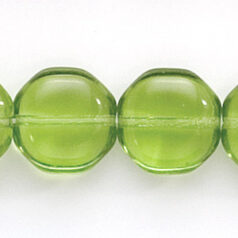 Bead, Preciosa Czech Pressed Glass, 12mm Octagonal Shape - Transparent Olivine (Hole Size 1.3mm)