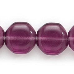 Bead, Preciosa Czech Pressed Glass, 12mm Octagonal Shape - Transparent Amethyst (Hole Size 1.3mm)