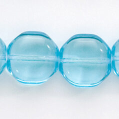 Bead, Preciosa Czech Pressed Glass, 12mm Octagonal Shape - Transparent Light Blue Aqua (Hole Size 1.3mm)