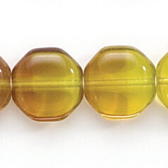 Bead, Preciosa Czech Pressed Glass, 12mm Octagonal Shape - Transparent Citrine and Amethyst (Hole Size 1.3mm)