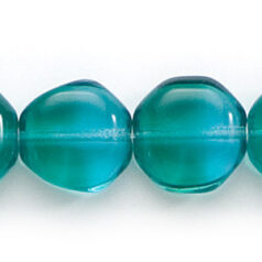 Bead, Preciosa Czech Pressed Glass, 12mm Octagonal Shape - Transparent Teal/Light Aqua (Hole Size 1.3mm)