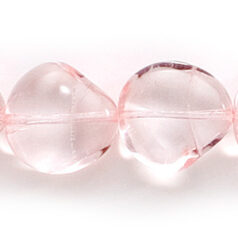 Bead, Preciosa Czech Pressed Glass, 15x14mm Nugget - Pale Rose (Thickness 6mm, Hole Size 1.2mm)