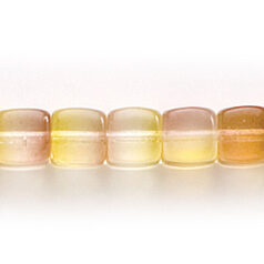 Bead, Preciosa Czech Pressed Glass, 5x7mm Cube Shape with Transparent Multicolor of Topaz and Citrine (Hole Size 1mm)