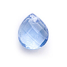 Bead, Preciosa Czech Transparent Faceted Glass, 9x8mm Briolettes - Transparent Light Sapphire (Hole Size 1mm)