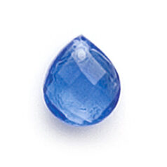 Bead, Preciosa Czech Transparent Faceted Glass, 9x8mm Briolettes - Transparent Sapphire (Hole Size 1mm)
