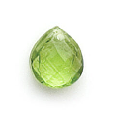 Bead, Preciosa Czech Transparent Faceted Glass, 9x8mm Briolettes - Transparent Olivine (Hole Size 1mm)
