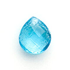Bead, Preciosa Czech Transparent Faceted Glass, 9x8mm Briolettes - Transparent Light Aqua (Hole Size 1mm)