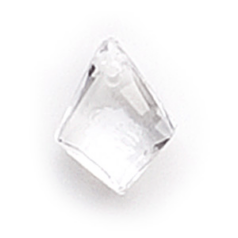 Bead, Preciosa Czech Transparent Faceted Glass, 11x8.5mm Briolette Triangle - Crystal (Hole Size 1mm)